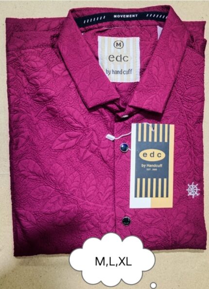 100% Premium Quality china embus cotton fabrics Maroon Colour Full Sleeve Casual Print Shirt For Men. Price in Bangladesh | resellKori