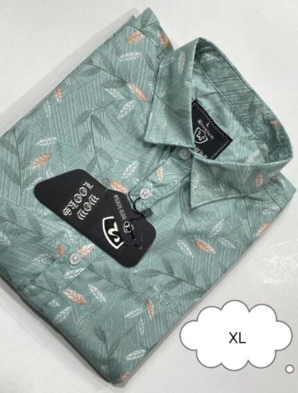 100% Premium Quality Full Sleeve Cotton Print Shirt Deep Green Colour for Men's Price in Bangladesh | resellKori