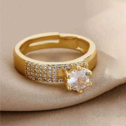 18K Gold-Plated Full Diamond Luxury Ring with Box Price in Bangladesh | resellKori