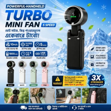 Portable Handheld Turbo Fan – 5 Speed