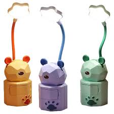 Cartoon LED Lable Lamp USB charging Eye Protection Bedroom Nightlight Creative Night light kids bedroom bedside reading light Rechargeable table lamp Price in Bangladesh |...
