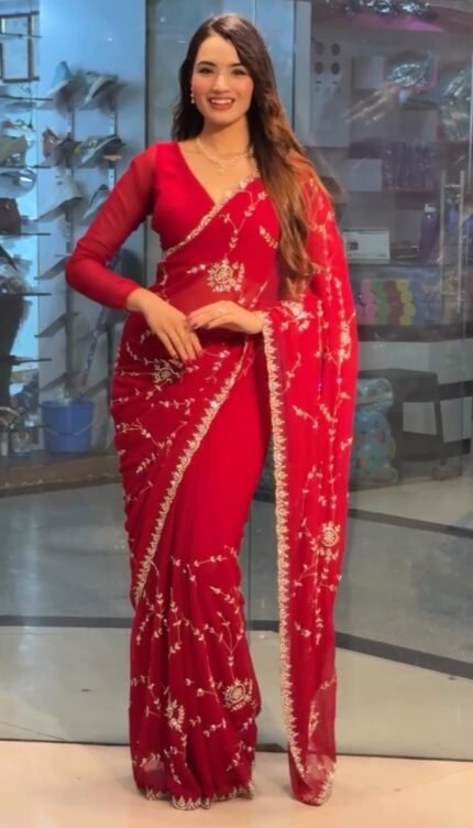 Chinigura Georgette Sequences Embroidery Sharee Price in Bangladesh | resellKori