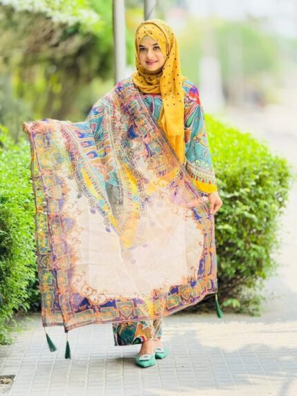 Digital Print Three Piece Price in Bangladesh | resellKori