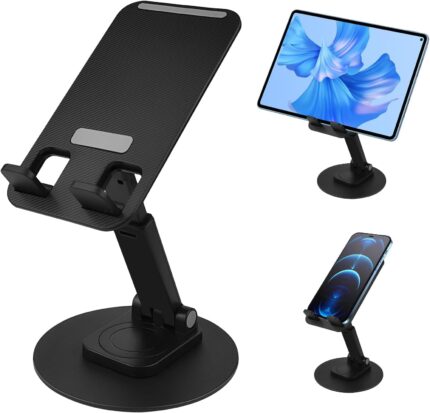 DOLPHY Adjustable & Foldable Phone/Tablet Holder | 360 Degree Metal Mobile Stand for Bed, Office Table, Desk & Home, PC, Smartphone & Tablets Price in Bangladesh | resellKori
