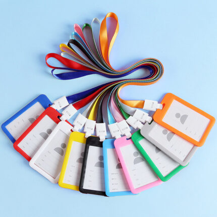 Double-sided transparent work permit card cover integrated buckle lanyard employee tag ID card cover meal card water card protective cover Price in Bangladesh | resellKori