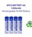 Doublepow AA 1200mAh NiMH Rechargeable Battery (4pcs) Price in Bangladesh | resellKori