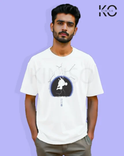 Drop Shoulder Round Neck T-Shirt for Men - Anime - Demon Slayer - Zenitsu Agatsuma Thunderclap Price in Bangladesh | resellKori