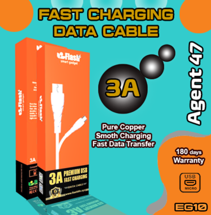 EG10 Flash Agent 47 3A Micro USB Data Cable Price in Bangladesh | resellKori