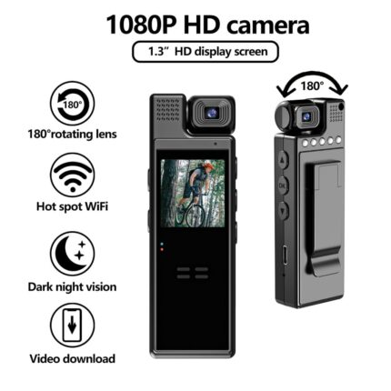 L9 Portable Body Camera 180° Rotating Lens Night Vision Price in Bangladesh | resellKori