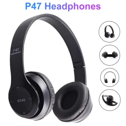 P47 Stereo Head Mounted Bluetooth Headphones Multifunctional Headset Wireless Phone Speakerphone Price in Bangladesh | resellKori