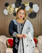 চিকেনকারি নেকলেস ডিজাইনের এমব্রয়ডারি কাজ করা থ্রি-পিস কালেকশন।। Price in Bangladesh | resellKori