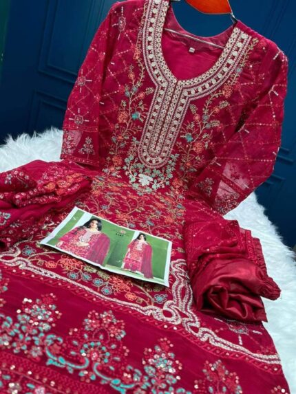 পাকিস্তানি ক্রেপট চেনোন জর্জেট থ্রী পিস Price in Bangladesh | resellKori