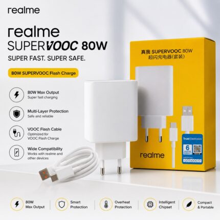 Realme 80W Super Fast Charging Adapter with Cable 13250 Price in Bangladesh | resellKori