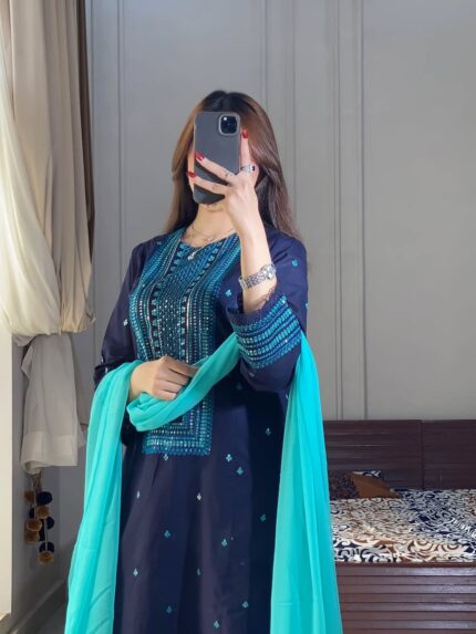 Sequence Embroidery Three Piece Price in Bangladesh | resellKori