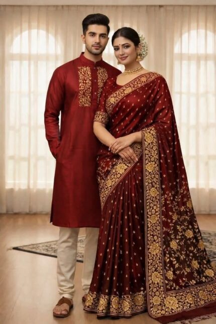 Sharee Panjabi Couple Dress with Blouse Piece Price in Bangladesh | resellKori