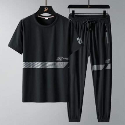 Sportswear Casual O-neck T-shirts + Pants Tracksuit Set sb 12063 Price in Bangladesh | resellKori