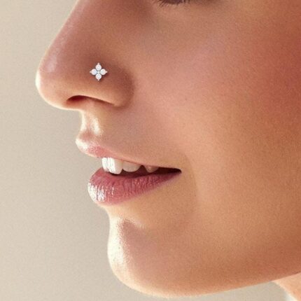 Traditional Gold 4 Stone Mossanite Diamond Cut Nose Pin -7 Mm Price in Bangladesh | resellKori